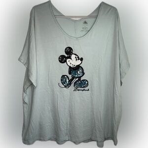 Disney Parks Mickey Mouse Sequin Scoop Neck Shirt Plus Size 1X